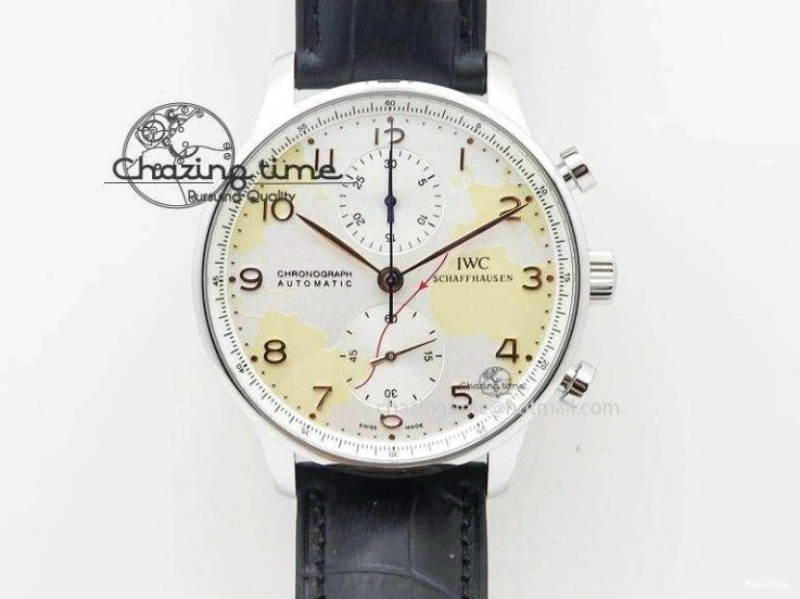 MIROTIME 0501 Portuguese Tourbillon IW5463 RG ZF Best Edition White Dial on Brown Leather Strap Stylish 7174